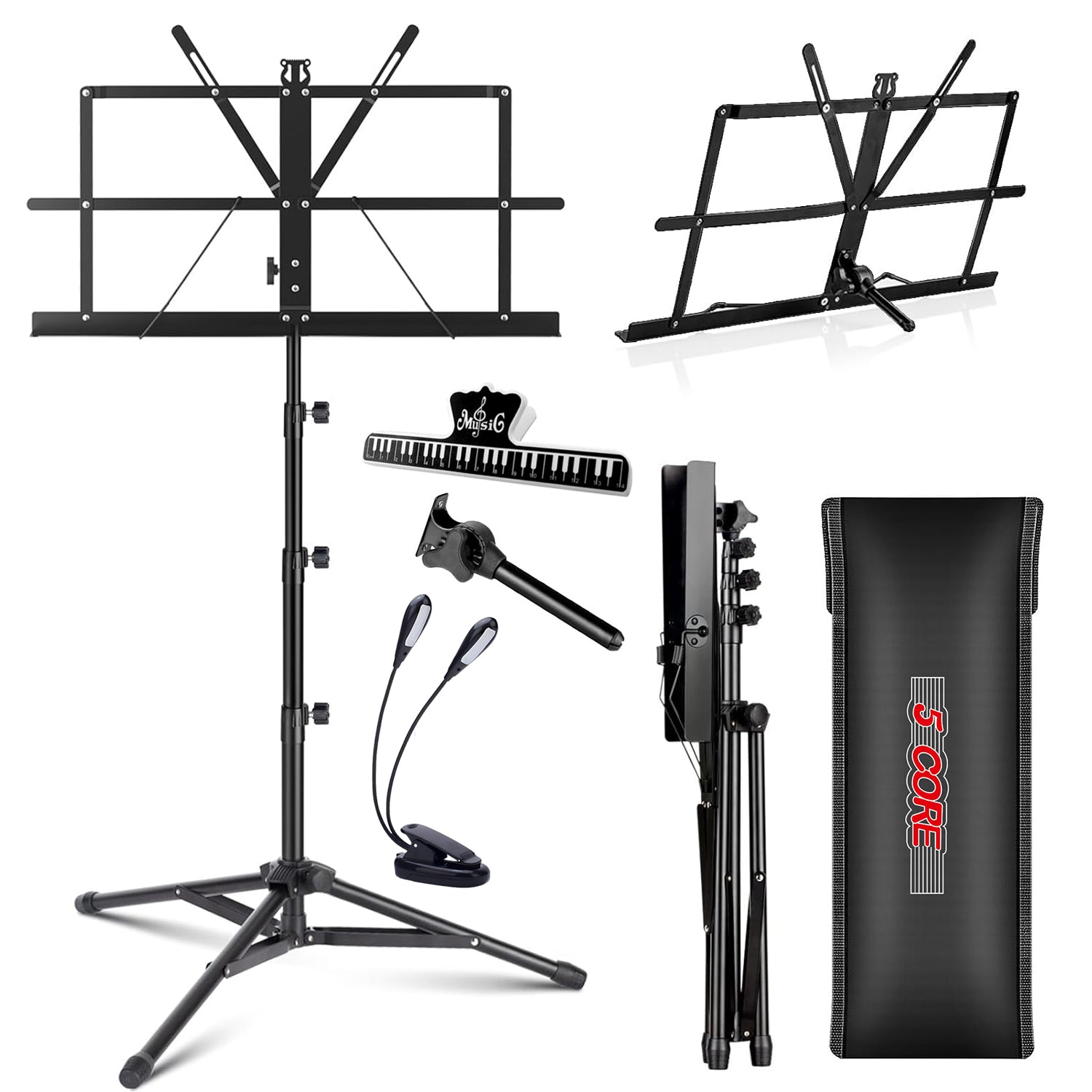 Music Stand Folding - حامل موسيقى محمول بخمسة أذرع قابل