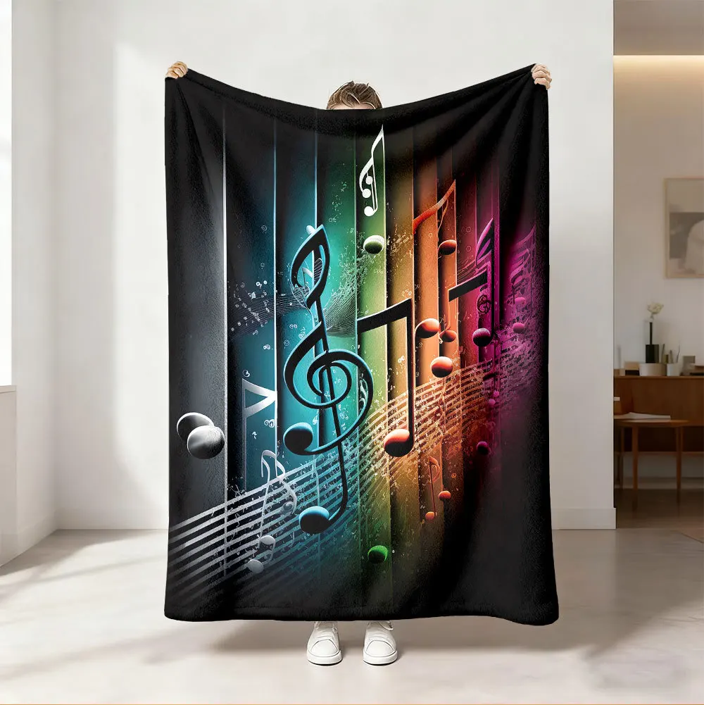 Audio To Music Sheet - بطانية رمي مريحة بألوان قوس قزح
