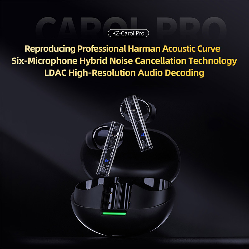 سماعة أذن KZ Carol Pro TWS بلو - مراجعة Contact Pickup Mic وسعره