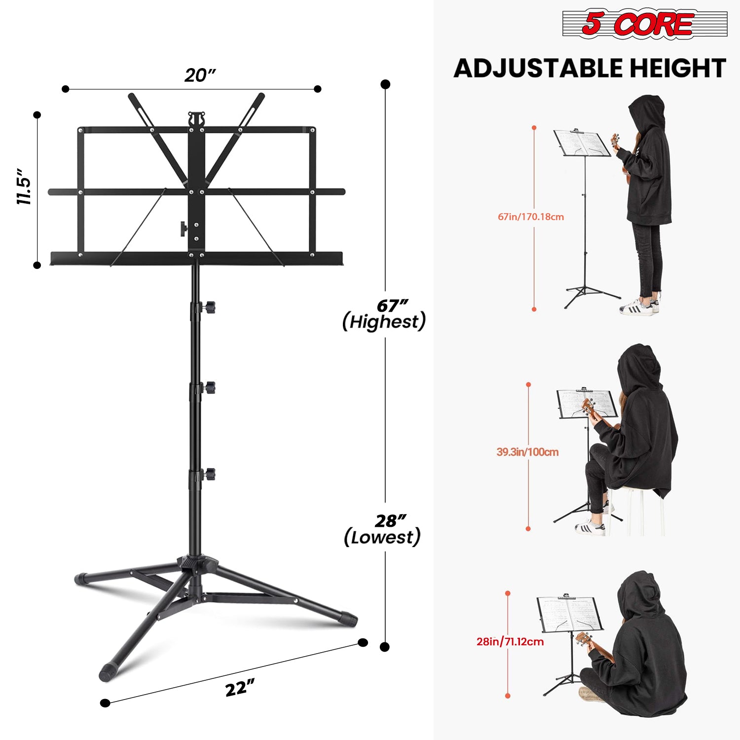 حامل موسيقى محمول بخمسة أذرع ق - مراجعة Music Stand Folding وسعره