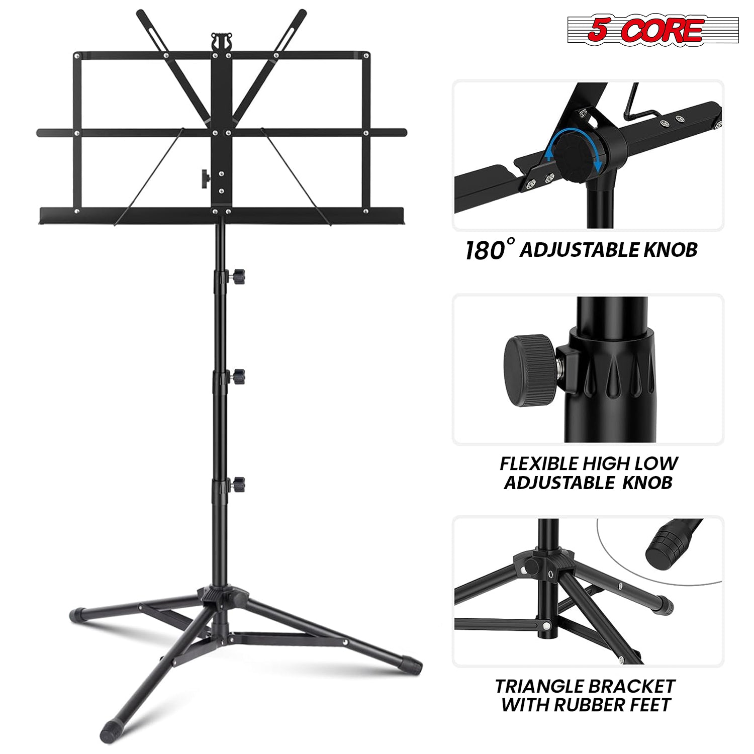 حامل موسيقى محمول بخمسة أذرع ق - مراجعة Music Stand Folding وسعره