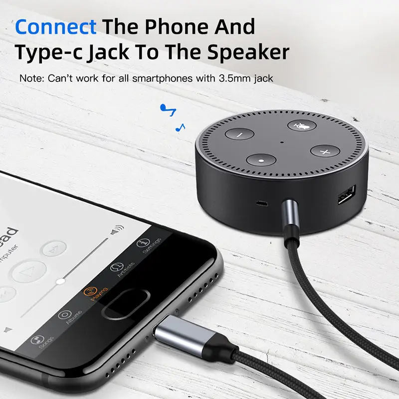 AUX كابل الصوت USB C إلى 3.5 م - مراجعة Contact Pickup Mic وسعره